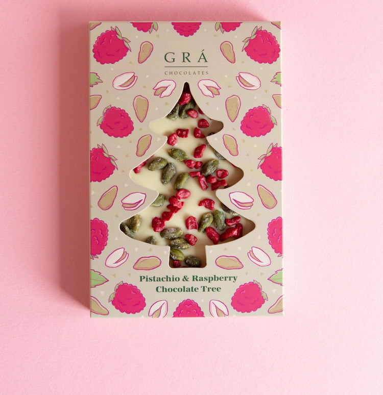 Pistachio and Raspberry Christmas Tree
